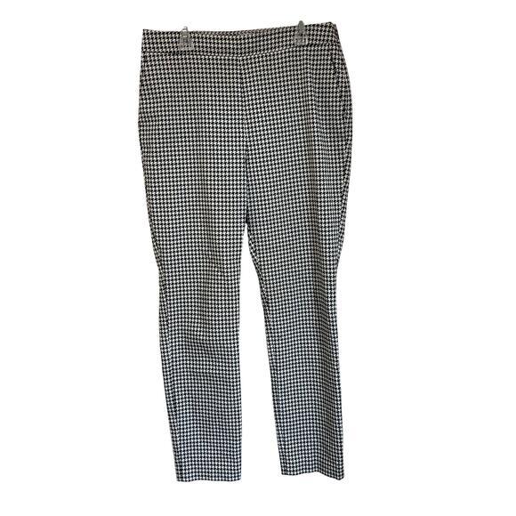 SÉZANE Clara Houndstooth Print High Rise 7/8 Trousers, Black/Ecru, FR40/US8 - Picture 4 of 12